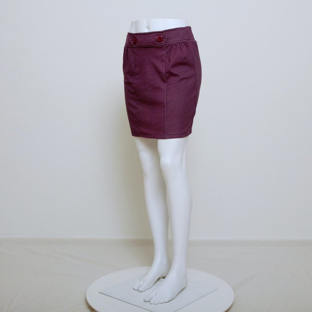BDG Checkered Pattern A Line Mini Skirt with Elastic Band